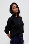 Sweter damski, czarny, Moodo