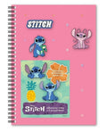 Beniamin, Lilo i Stitch, notes na spirali z przypinkami, A5, 80 kartek, kratka, niebieski, 1 szt.