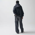Regulowane grafitowe jeansy o kroju super baggy NOWEAR