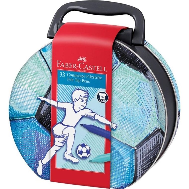 Faber-Castell, Connector, flamastry w walizce, football, 33 kolory