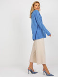 Sweter damski, oversize, niebieski, Rue Paris