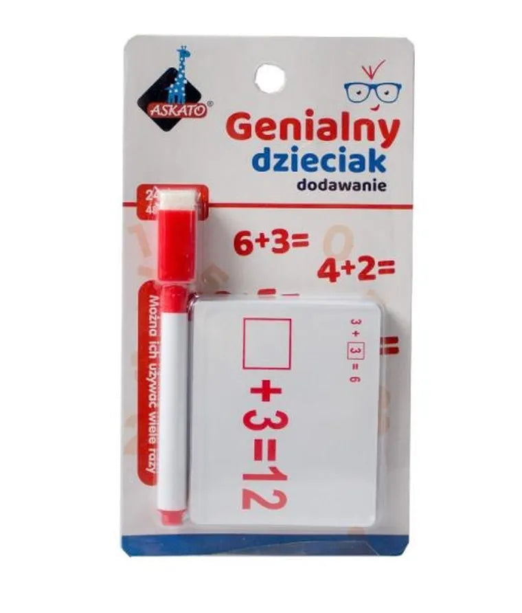 Askato, Genialny dzieciak, fiszki matematyczne, dodawanie