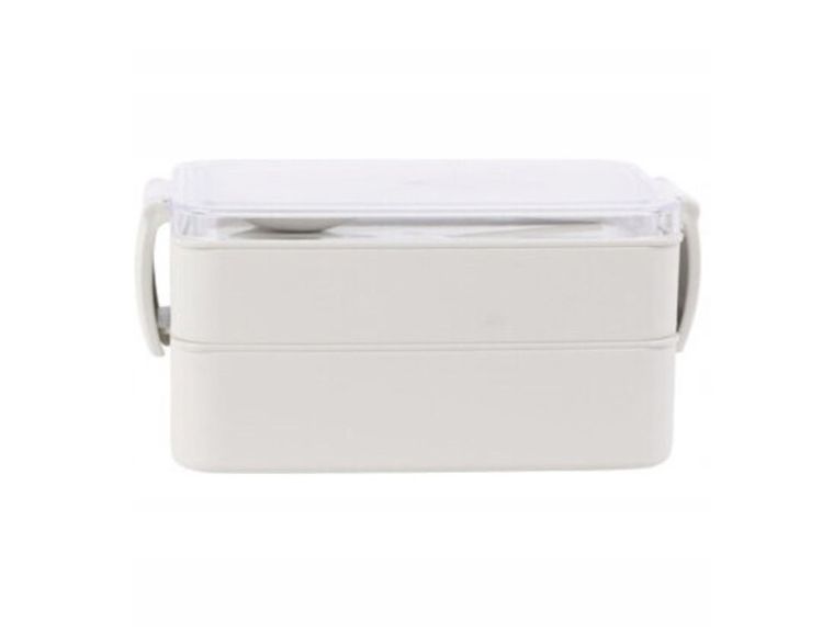 Excellent Houseware, lunchbox, dwukomorowy, kremowy, 18x10x8,5 cm
