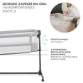 Kinderkraft, Neste Up 2, łóżeczko dostawne, light grey