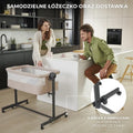 Kinderkraft, Neste Up 2, łóżeczko dostawne, light grey