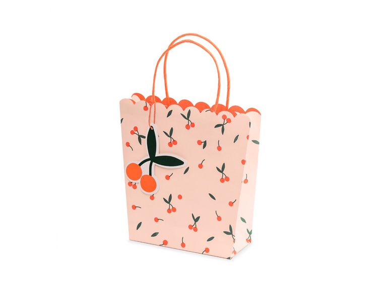 PartyDeco, torebki na prezenty Wisienki, mix, 22x23x8 cm, 1 szt.