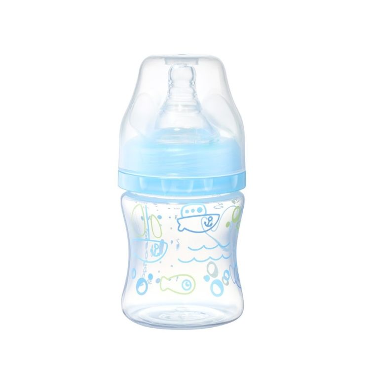 BabyOno, butelka antykolkowa, szerokootworowa, niebieska, 120 ml