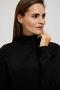 Sweter damski, czarny, Moodo