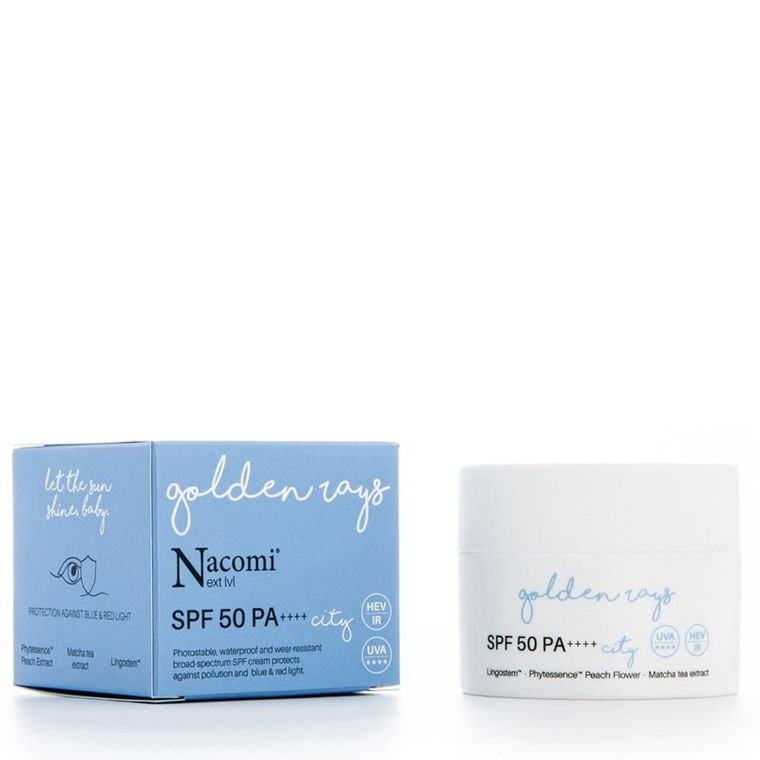 Nacomi, Next Level SPF50 PA++++, miejski krem wodoodporny do twarzy, City, 50 ml