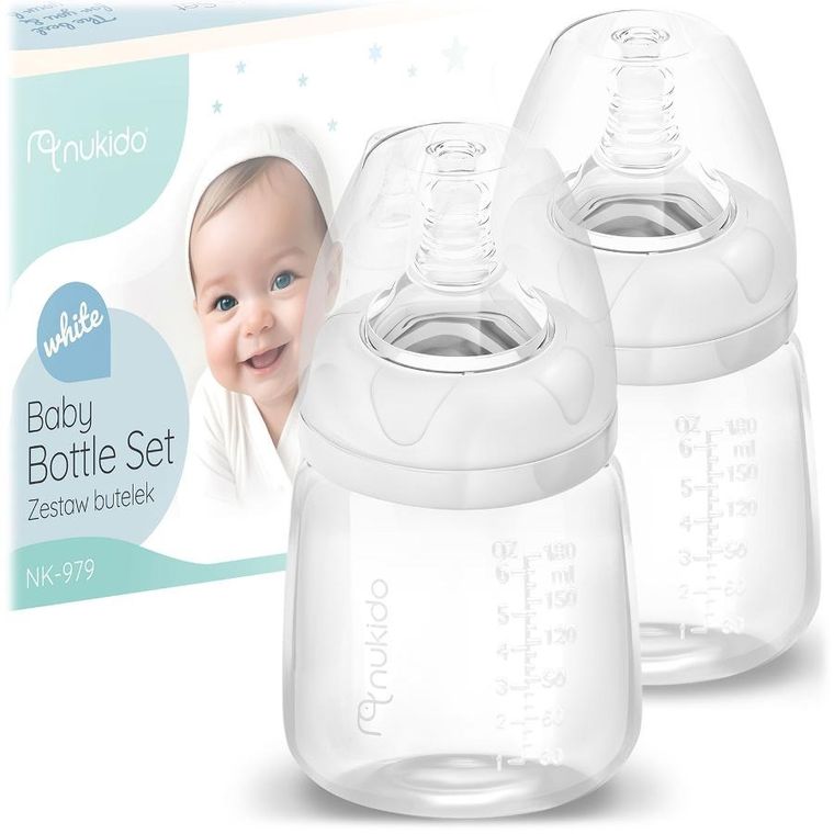 Nukido, zestaw butelek, 180 ml, 2 szt.