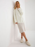 Sweter damski, oversize, ecru, Rue Paris