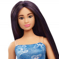 Barbie, Fashionistas, lalka w niebieskiej sukience w motylki