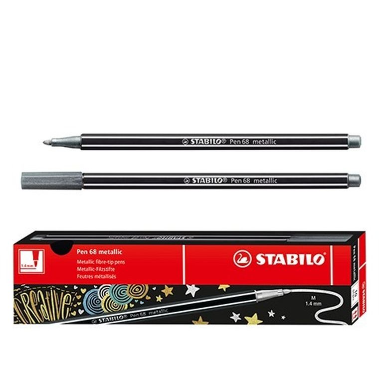 Stabilo, Pen 68, pisak, srebrny metaliczny