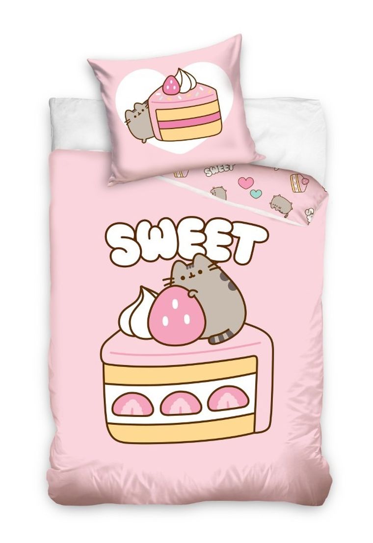 Pusheen, 2-częściowy komplet pościeli bawełnianej, 160x200 cm