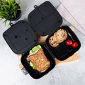 Vilde, lunchbox dzielony, czarny, 2x700 ml