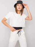 Komplet damski, Bluza, Top, Spodnie, ecru, Rue Paris