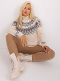 Sweter damski, plus size, niebieski, P-M