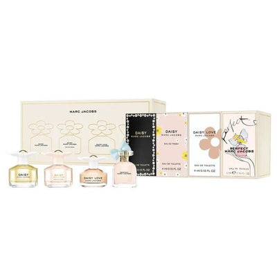 Marc Jacobs, Miniature, zestaw:  Daisy, woda toaletowa, 4 ml + Daisy Eau So Fresh, woda toaletowa, 4 ml + Daisy Love, woda toaletowa, 4 ml + Perfect woda perfumowana, 5 ml