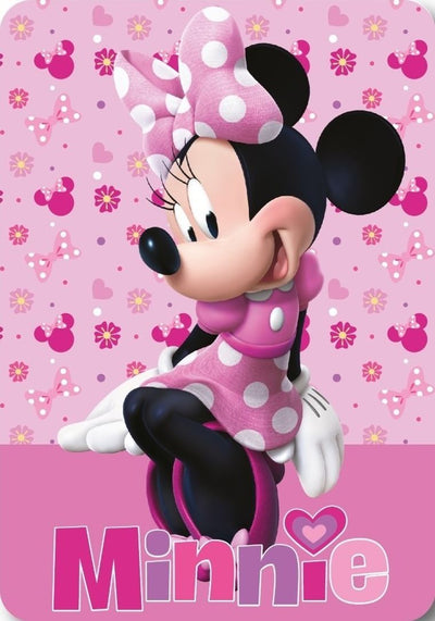 Minnie, koc polarowy, różowy, 100x140 cm