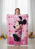 Minnie, koc polarowy, różowy, 100x140 cm