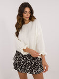 Sweter damski, oversize, ecru, Italy Moda