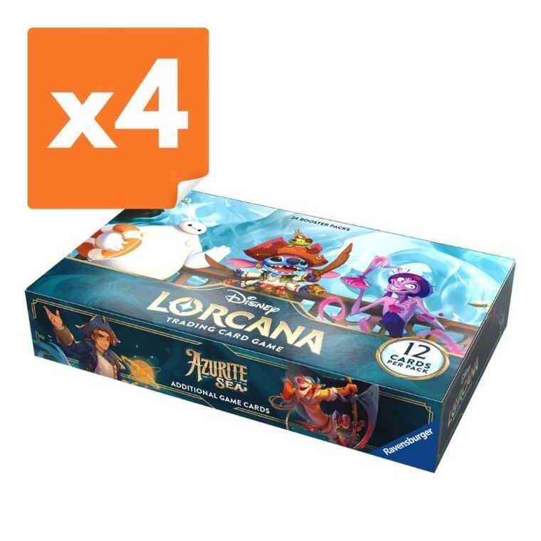 Lorcana, Disney, Azurite Sea, Booster, gra karciana, 4x24 szt.