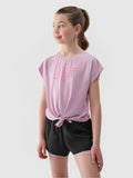 T-shirt dziewczęcy, czarny, 4F