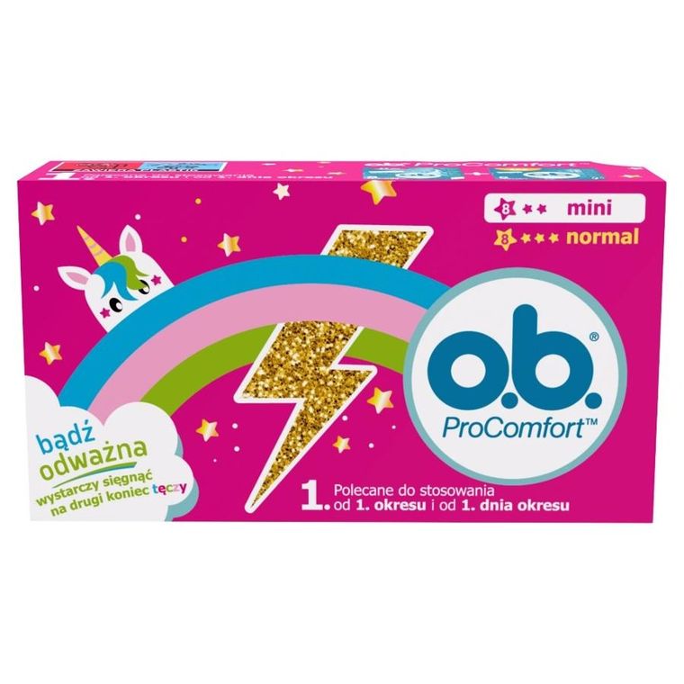 O.B., Teens ProComfort Mini, tampony, 8 szt. + ProComfort Normal, tampony, 8 szt.