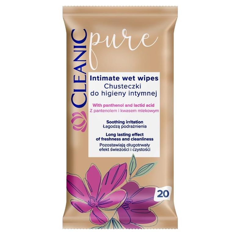 Cleanic, chusteczki do higieny intymnej, pure, 20 szt.