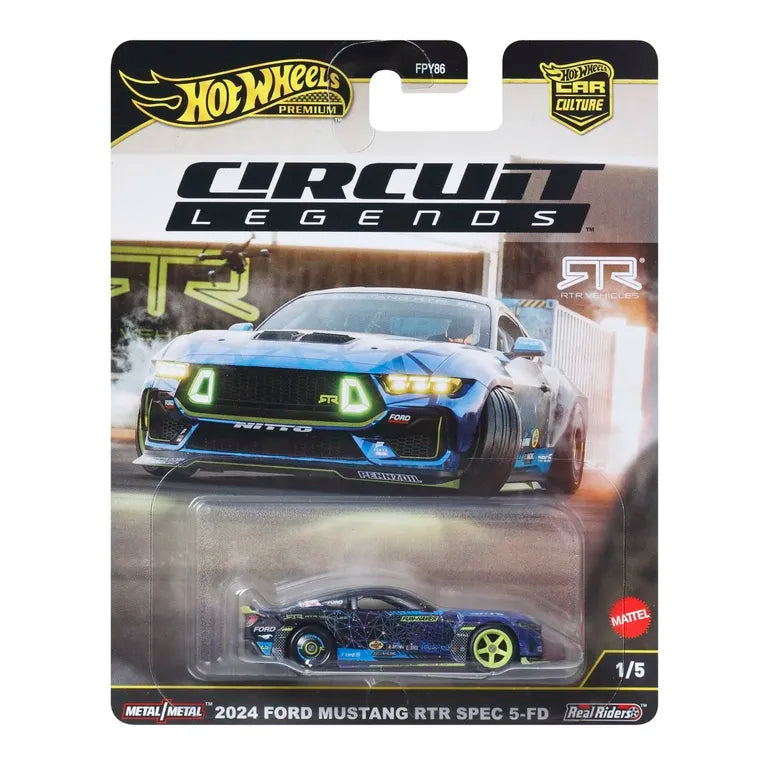 Hot Wheels, Premium, Kultowe auta, 2024 Ford Mustang RTR SPEC 5-FD, pojazd, 1: 64, JBK48