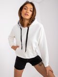 Bluza damska z kapturem, ecru, Ex Moda