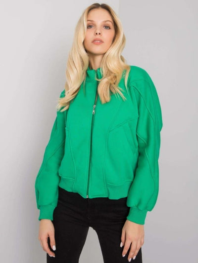 Bluza damska, rozpinana, zielona, Ex Moda