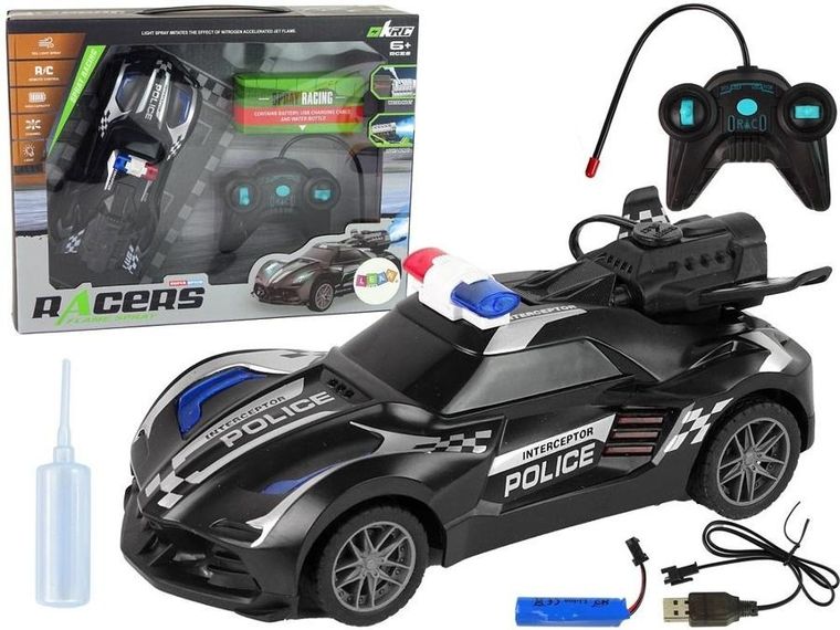 Lean Toys, Policja, pojazd zdalnie sterowany, czarny
