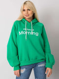Bluza damska z kapturem, zielona, Ex Moda