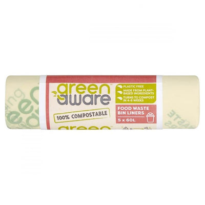 GreenAware, kompostowalne worki na odpady ogrodowe, 60 l, 5 szt.