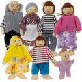 Kruzzel, Rodzina, miniaturowe lalki drewniane, 7 szt.