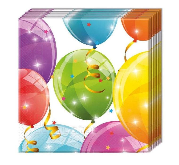 GoDan, serwetki, Sparkling Balloons, 33x33 cm, 20 szt.
