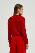 Sweter damski, czerwony, Moodo