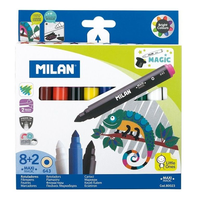 Milan, flamastry Maxi Magic w kartonowym opakowaniu, 10 szt.