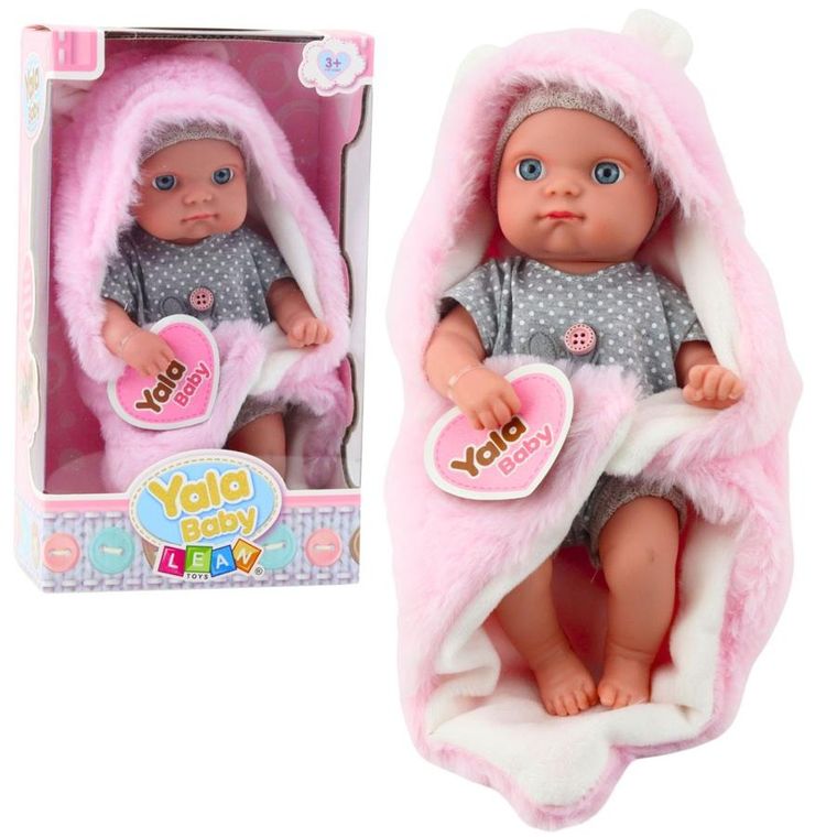 Lean Toys, lalka bobas z kocykiem, 23 cm
