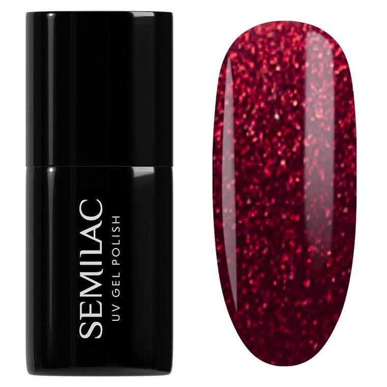 Semilac, Winter Wonderland, lakier hybrydowy, 955 holly berry red, 7 ml