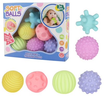 Lean Toys, piłki sensoryczne, miękkie, 6 szt.