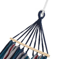 Tadar, zestaw:  hamak, paski niebieskie, 200x150 cm + 2 liny 300 cm + torba