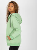 Bluza damska z kapturem, rozpinana, zielona, Rue Paris