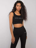 Komplet damski, Top, Legginsy, czarny, Rue Paris