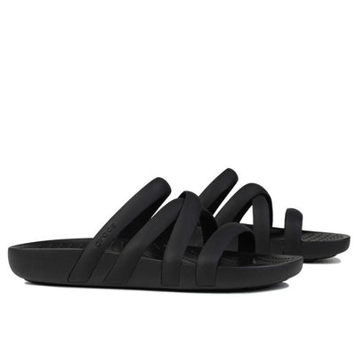 Klapki damskie, czarne, Crocs Splash Strappy
