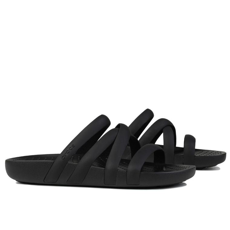 Klapki damskie, czarne, Crocs Splash Strappy