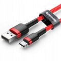Baseus, kabel Kevlar USB do Type-C, 3A, 0, 5 metra, czerwony