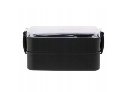 Excellent Houseware, lunchbox, dwukomorowy, antracytowy, 18x10x8,5 cm