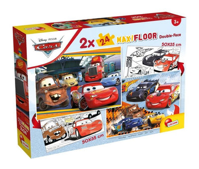 Lisciani, Auta, Maxifloor, puzzle dwustronne, 2x24 elementy